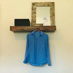 Baby Blue Express Botton-Down Blouse NWOT